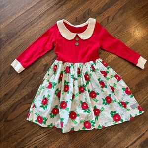 Eleanor Rose Red and White Floral Kids Dress